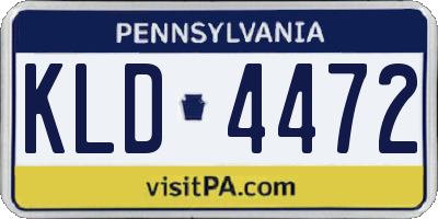 PA license plate KLD4472