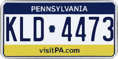 PA license plate KLD4473