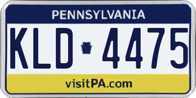 PA license plate KLD4475