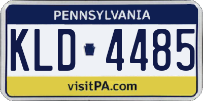 PA license plate KLD4485