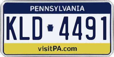 PA license plate KLD4491