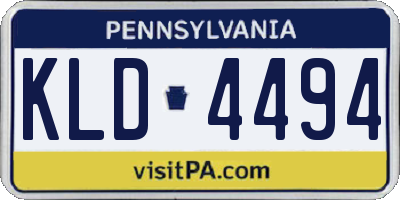 PA license plate KLD4494