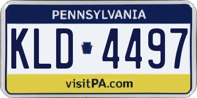 PA license plate KLD4497