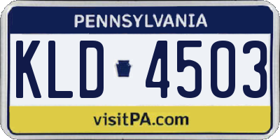 PA license plate KLD4503