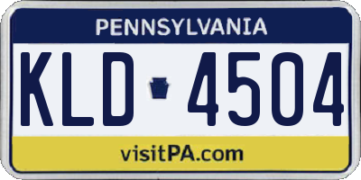 PA license plate KLD4504