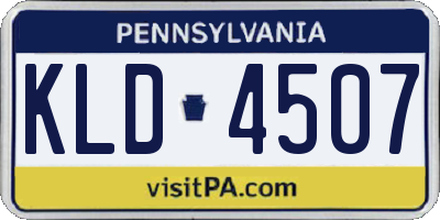 PA license plate KLD4507