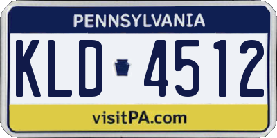 PA license plate KLD4512