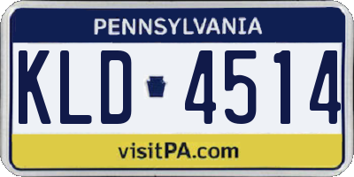 PA license plate KLD4514