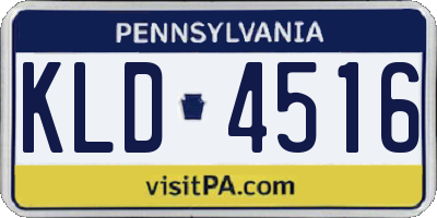 PA license plate KLD4516