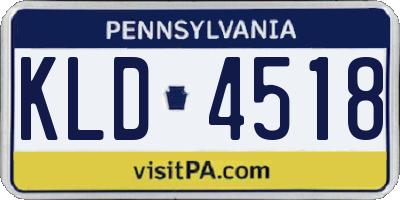 PA license plate KLD4518