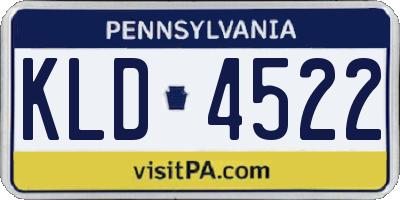 PA license plate KLD4522