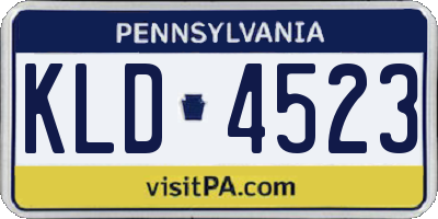 PA license plate KLD4523