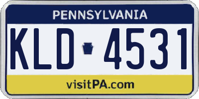 PA license plate KLD4531
