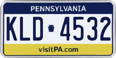 PA license plate KLD4532