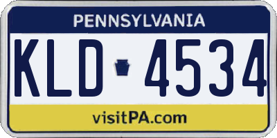 PA license plate KLD4534