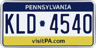 PA license plate KLD4540