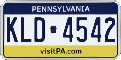 PA license plate KLD4542