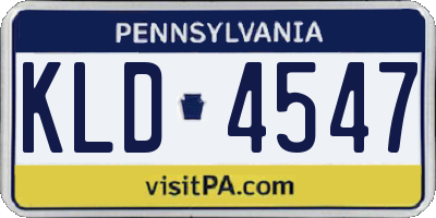 PA license plate KLD4547
