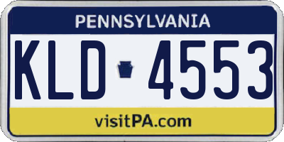 PA license plate KLD4553