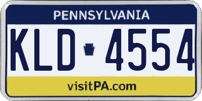 PA license plate KLD4554