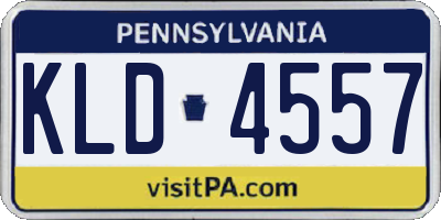 PA license plate KLD4557