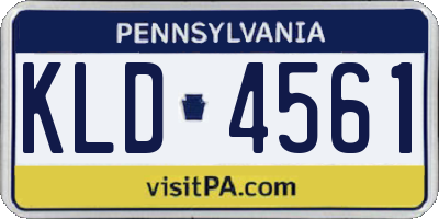 PA license plate KLD4561