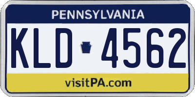 PA license plate KLD4562