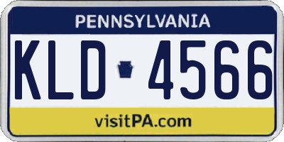 PA license plate KLD4566
