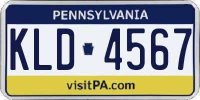 PA license plate KLD4567