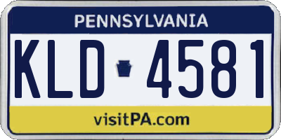 PA license plate KLD4581