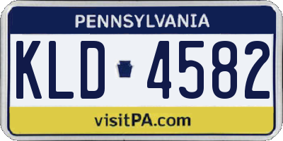 PA license plate KLD4582