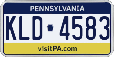 PA license plate KLD4583