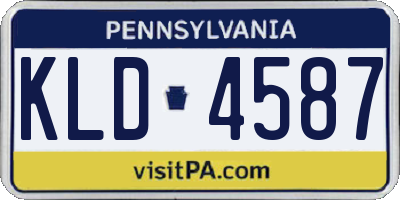 PA license plate KLD4587