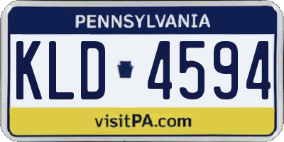 PA license plate KLD4594