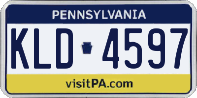 PA license plate KLD4597
