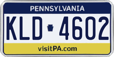 PA license plate KLD4602