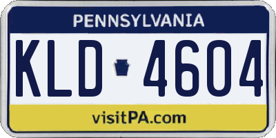 PA license plate KLD4604