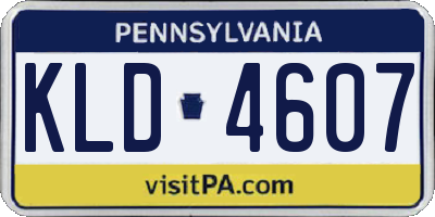 PA license plate KLD4607