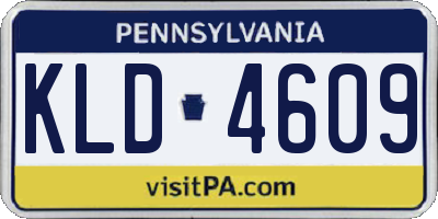 PA license plate KLD4609