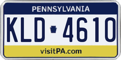 PA license plate KLD4610