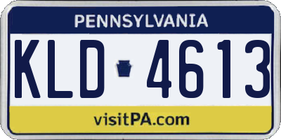 PA license plate KLD4613