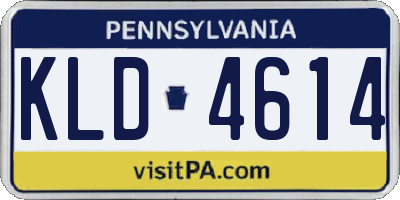 PA license plate KLD4614