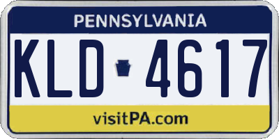 PA license plate KLD4617