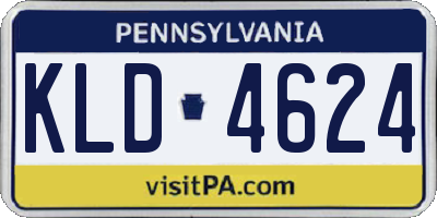 PA license plate KLD4624