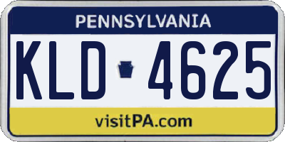 PA license plate KLD4625