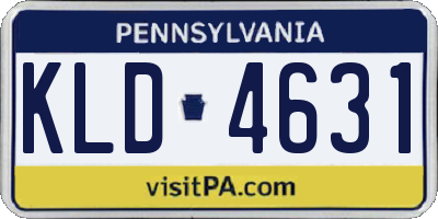PA license plate KLD4631