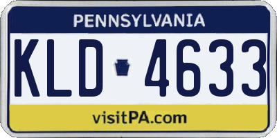 PA license plate KLD4633