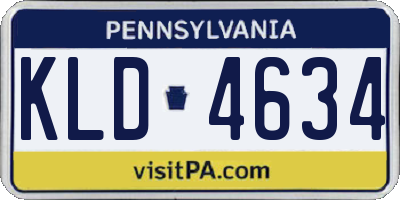 PA license plate KLD4634