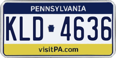 PA license plate KLD4636
