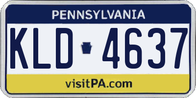 PA license plate KLD4637